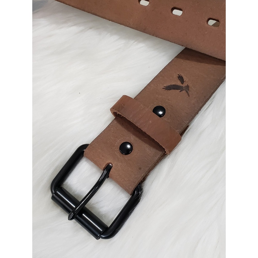 NEW SIZE 38 American Eagle Outfitters Mens Brown Leather Belt y2k surfer prep - Picture 3 of 6